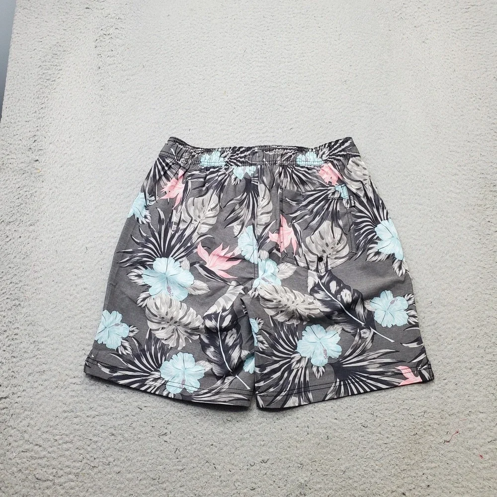 Hurley Board Shorts Mens Medium Multi Floral Print Side Slit Surf Drawstring